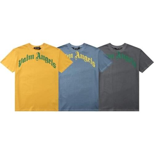 Palm Angels 22SS Letter Logo Men/Women Lovers Couple Style Fashion Cotton Short sleeve Round T-shirt classic