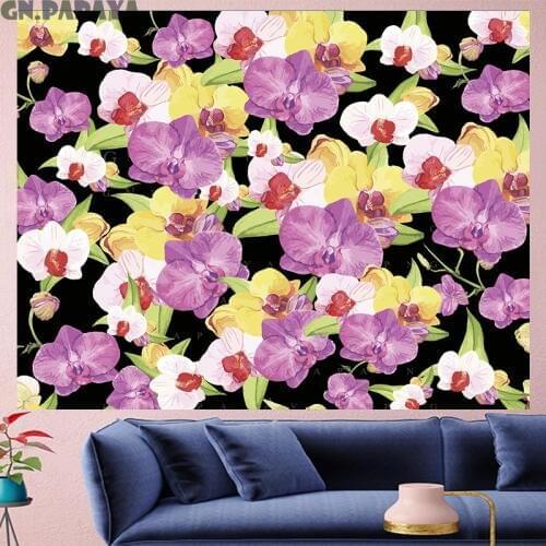 Nordic Style flower tropical plants Tapestry plantain retro macrame Vintage Polyester mandalas black Wall Hanging home decor