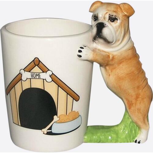 350ml cute animal ceramic mugs cartoon dog shape coffee mug creative animal painted ceramic cup mens gift