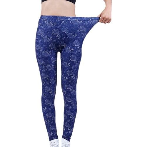 CUHAKCI Fashion Women Leggings Sexy Tights Leg Elasticity Leggins Cashew Flowers Print Gift Workout Fitness Gym Push Up Pants