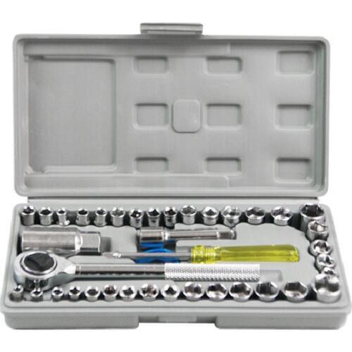 40pcs Car Repair Combination Suit Disassembly Tool Set Motorcycle Ratchet Socket Wrench Kits Household Hand Tools