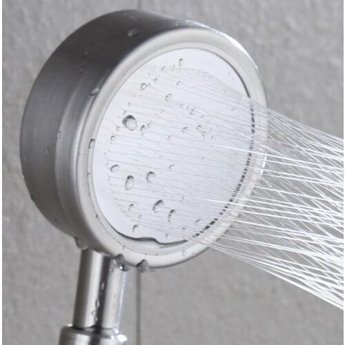 Silver Shower Head Stainless Steel Handheld Wall Mounted High Pressure for Bathroom Water Saving Rainfall Shower Hose Holder Set