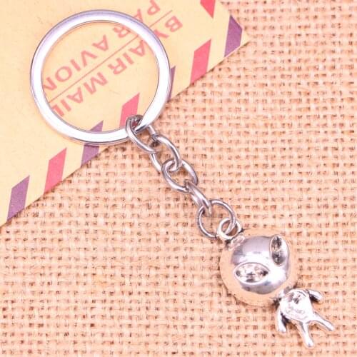 20pcs New Fashion Keychain 31*15 mm alien et Pendants DIY Men Jewelry Car Key Chain Ring Holder Souvenir For Gift
