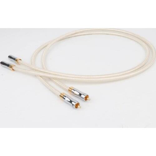 New QED Signature 1M or 1.5M 1Pair OFC Silver-Plated R1703 Gold Plated RCA Audio Interconnect Cable