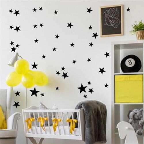 New 45pcs Cartoon Starry Wall Stickers for Kids Rooms Home Decor Little Stars Wall Decals Baby Nursery DIY Vinyl Art Mural