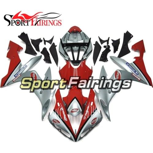 Complete Injection ABS Plastic Motorbike Fairings for Yamaha YZF1000 R1 2004 2005 2006 Red Sliver Bodyworks Cowlings Carenes