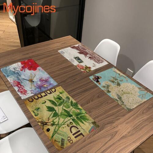 Rectangle Flower Butterfly Tab Napkins Dragonfly Tea Towel Table Dinner Burlap Placemats Cheap Decorative Mat Party Home Wedding