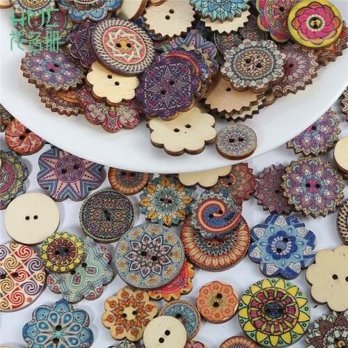 50pcs/lot Natural Wooden Buttons 2 Holes Round Spiral Sewing Buttons For Clothing Garment Scrapbooking Craft Sewing Accessories