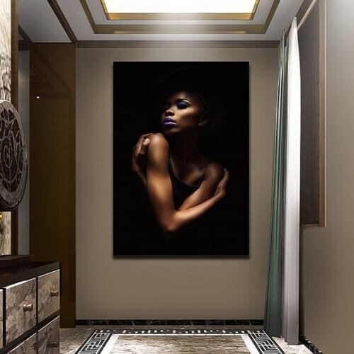 Sexy Black Nude African Woman Canvas Painting Posters and Prints Wall Art Picture for Living Room Home Decor