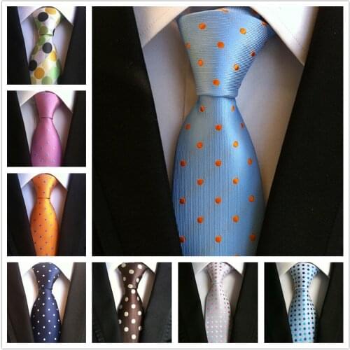 8cm Men Jacquard Woven Tie Fashion Dots Spots Necktie