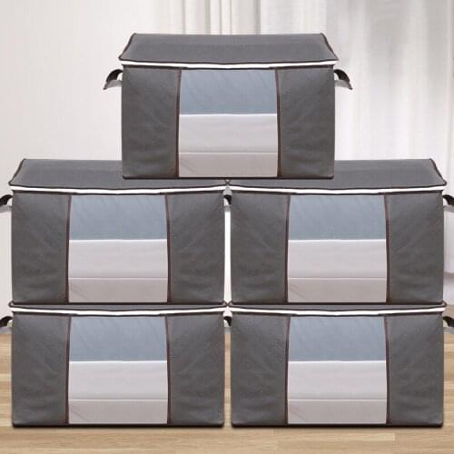 Large Capacity Clothes Storage Bag Organizer Thick Fabric for Comforters,Blankets,Foldable with Sturdy Zipper,Clear Window