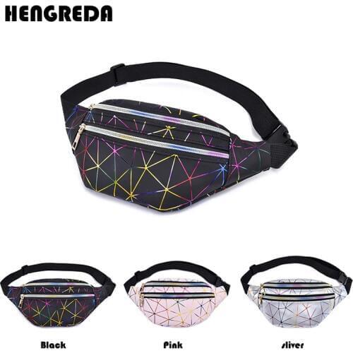 2019 Holographic Women Fanny Pack Belt Bag Shiny Neon Laser Hologram Waist Bags Travel Shoulder Bag Party Rave Hip Bum Bag