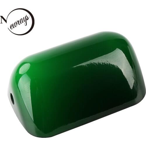 Green glass bankers bright lamp cover Bankers Lamp Glass Shade Cased Replacement lampshade size L15 cm W9.5 cm