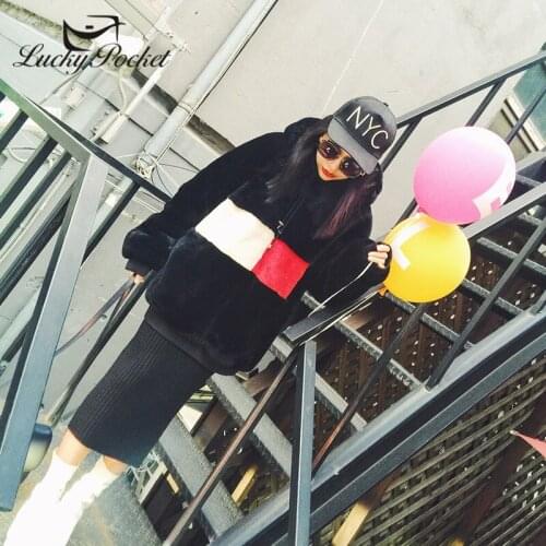 Women Autumn Winter Casual Loose Short black Plus Size Plush Coat Ladies New Fashion Warm British Style With Cap Sweater ZY45