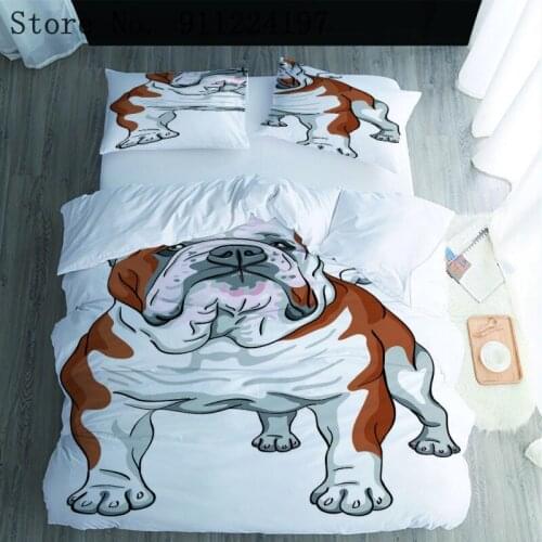 Animal Pug Duvet Cover 3PCS Quilt Cover Queen King Size Comforter Bedding Set Home Textiles White Background Duvet Cover 229*229