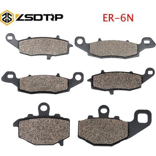 ZSDTRP Semi-Metal Motorcycle Disc Brake Pads Set for Kawasaki ER-6N 2007 2008 2009 2010 2011 2012 2013 2014 Front & Rear Pads