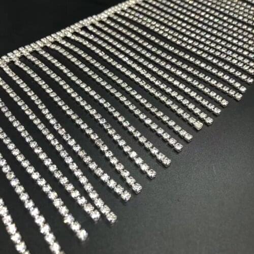 1 Yard Copper Bead Chain Tassel Lace Fringe Trimming DIY Wedding Dress Jewelry Sewing Accessories Clothes Appliques Mesh Lace