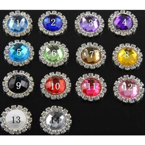 2018 New 10pcs 21 Mm Cirle Rhinestone Buckle Invitation Ribbon Slider For 14mm Ribbons Wedding Supply Gift Wrap Hairbow Center