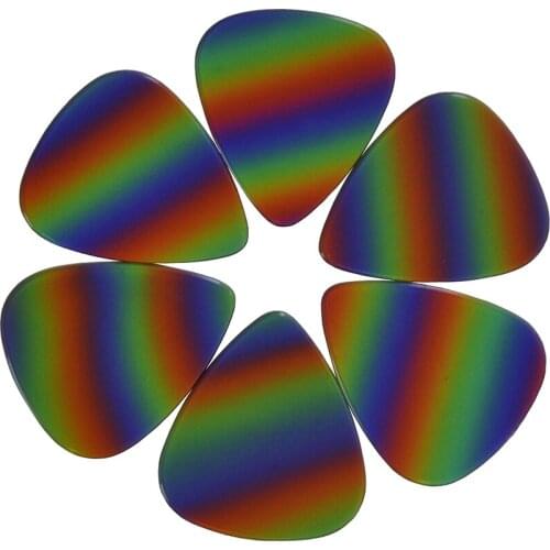 100pcs Gauge 0.71mm Celluloid 351 Guitar Picks Plectrums Rainbow Color