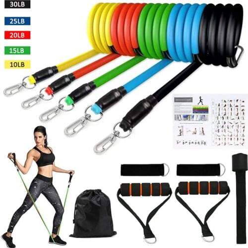 16Pcs Resistance Bands Set Expander Yoga Exercise Fitness Rubber Tubes Band Stretch Training Home Gyms Workout Elastic Pull Rope