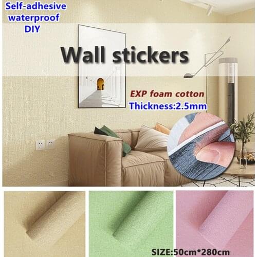 3D Self-Adhesive Wall Waterproof 3D Wallpaper Room 3D Wall Sticker Decorative Foam Wall Stickers Living room Home Decor