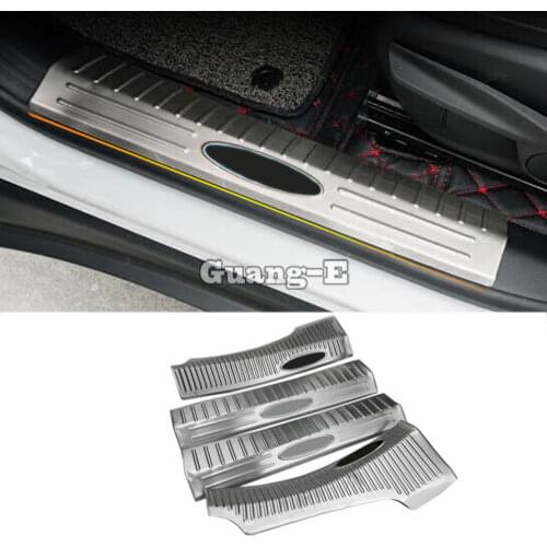 For Jeep Compass 2017 2018 2019 2020 2021 Car Body Stainless Steel Pedal Door Sill Scuff Plate Cover Inner Built Threshold 4pcs