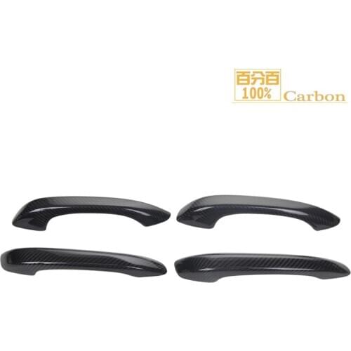 4 PCS Real Carbon Fiber Outer Door Handle Cover Trims Sticker for Macan 2014-2018
