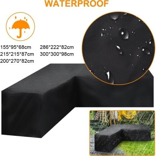 5 Size Waterproof Furniture Cover Garden Rattan Corner Outdoor Sofa Protector L Shape All-Purpose Covers