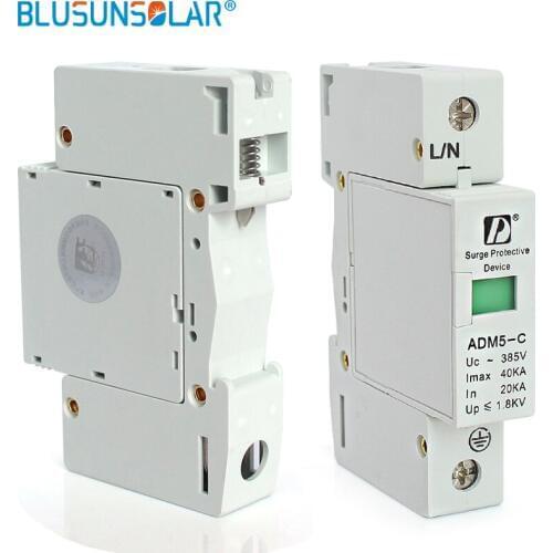 5 PCS/Lot hot selling Standard 1P 40KA 110V 220V 380V AC Din Rail SPD Anti-Lightning Voltage Surge Protector