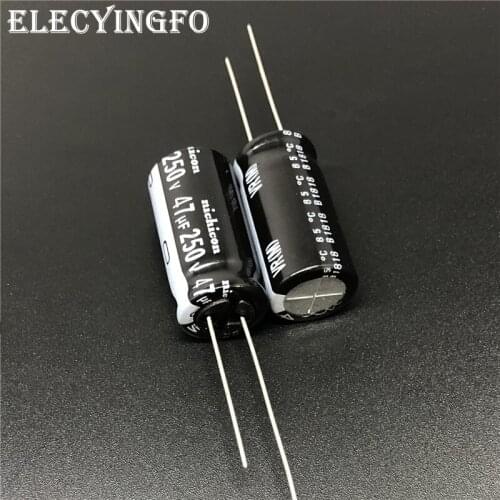5pcs/50pcs 47uF 250V NICHICON VR Series 12.5x25mm 250V47uF Standard Aluminum Electrolytic Capacitor