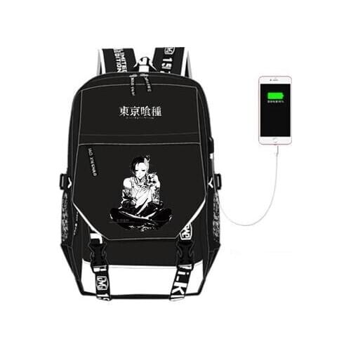 Anime Tokyo Ghoul Backpack Unisex Student School Bag Preppy Style USB Charge Backpack