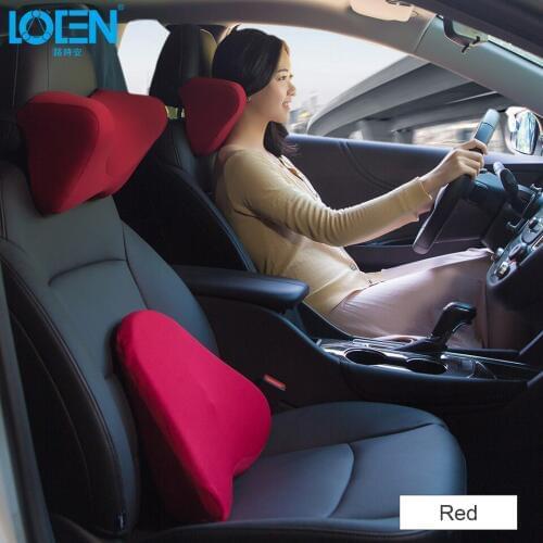 LOEN Memory Foam Car Lumbar Support and Car Headrest Neck Pillow Kit Healthcare Lumbar Support Universal Fit Universal Car Seats