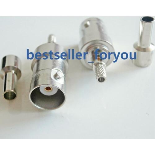 BNC Female Crimp RF Coaxial Straight Window Connector For RG174 RG316 Cable