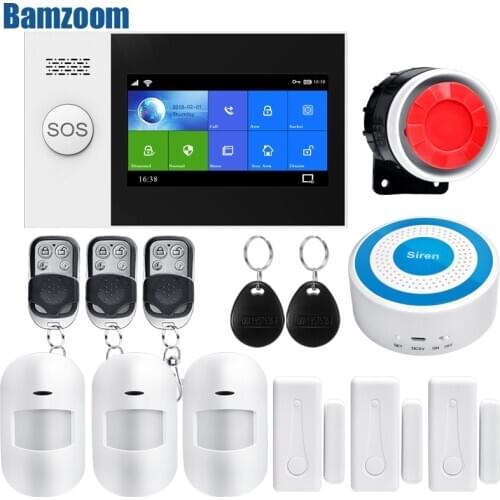 EN RU ES PL DE IT FR GE Wireless SIM GSM Home RFID Burglar Security LCD Touch Keyboard WIFI GSM Alarm System Sensor kit
