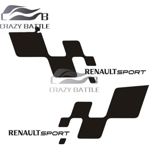 Crazy Battle 13 x 5.4cm Renault Sports Checkered Flag Pattern Silhouette Decal Car Stickers Occlusion Scratch Laptop Graphics