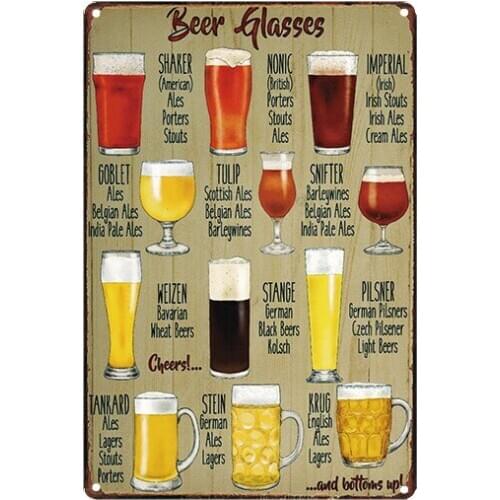 Iced beer Vintage Metal Tin Signs Bar Pub Home Wall Decoration Iron Painting Retro Plaque Art Poster