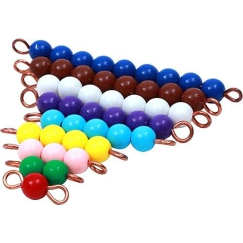 Montessori Homeschool Materials Colored Beads Stair for Numbers 1-9 Learning Kids Early Educational Equipment Children Math Toys