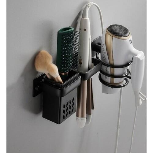 Hair Dryer Holder Wall Mounted Hair Styling Care Tool Organizer for Bathroom Multi-Functional Space Saving Storage Rack GRSA889