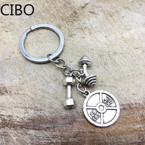 2019 New 45lbs WEIGHT & barbell Keychain * Fitness Crossfit Bodybuilding Gym