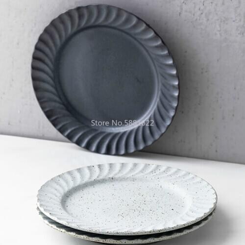 New Creative Dishes Ceramic Dishes Flat Household Dessert Plate Fruit Plate Nordic Dinner Breakfast Plates