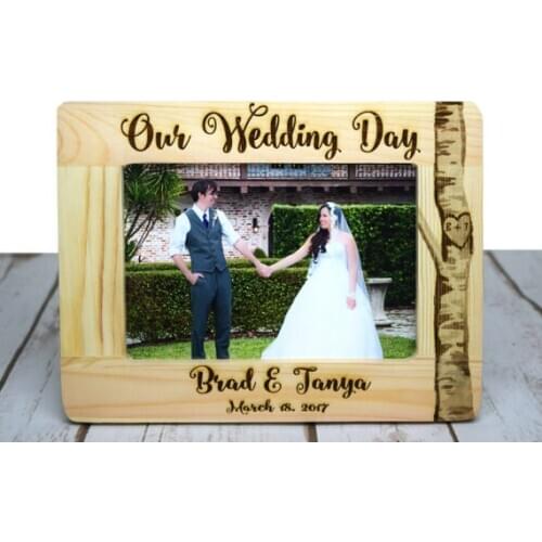 Personalize Anniversary Wedding Gifts for couples, Rustic Wedding Frame, Gift for Wedding Couples, Personalized Wedding Frame