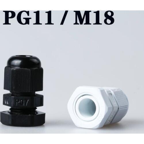 Plastic Cable Gland 10pcs High Quality IP68 PG11 M18 5-10MM Waterproof Nylon Cable Gland with Waterproof Gasket cable sleeve