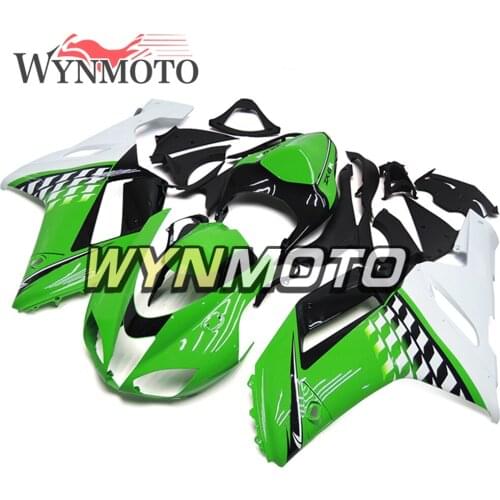 Full Green White Fairings For Kawasaki ZX-6R 07 08 ZX6R 2007-2008 Year Injection ABS Plastics Motorbike Bodywork Hull Frame Kit