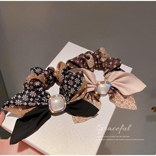 Designer Fashion Hair Accessories Headband Hair Band Vintage Flower Printing Satin Elastic Hair Band Headwrap Turban Wholesale