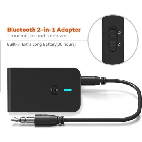 Luetooth 5.0 Transmitter Receiver 2 In 1 Audio Wireless Adapter APTX Low latency For Car TV PC Speaker Headphone 3.5MM Aux Jack