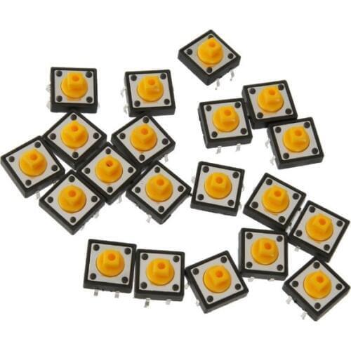 Light touch switch 4 feet Square head 12*12*7.3MM Micro buttons 12x12x7.3MM Switch button yellows