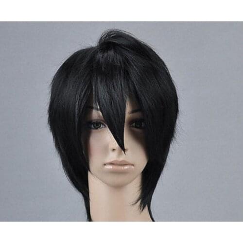 Shun Wholesale& heat resistant LY shipping>>>NEW Shiki Black Short Cosplay Wig Fashion Party wig
