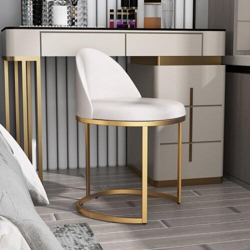 Bedroom makeup stool net red Nordic simple backrest dressing stool light luxury manicure dressing table chair dressing table sma