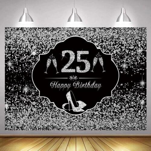 Light Bokeh Silver Glitter 40 50 60th Women Birthday Backdrops Dance Evening Party Decor For Wine Table Wall Poster Backgrounds