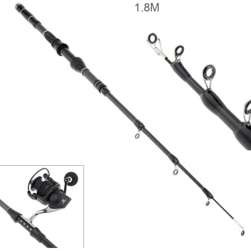 1.8m Carbon Fiber Telescopic Fishing Rods Fasten Guides Ultra Short 6 Section Portable Fishing Pole